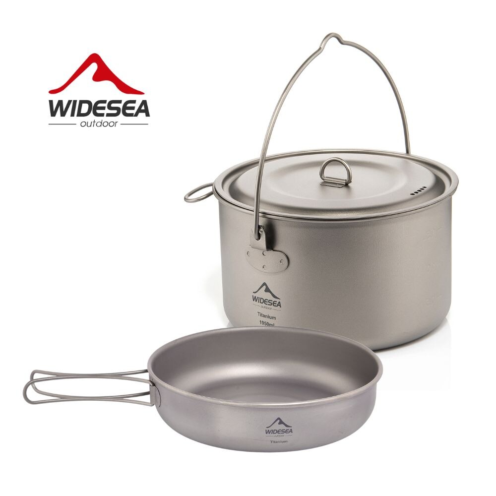 Outdoor Camping Kitchen Table - Widesea Camping Tableware Titanium Cookware Set