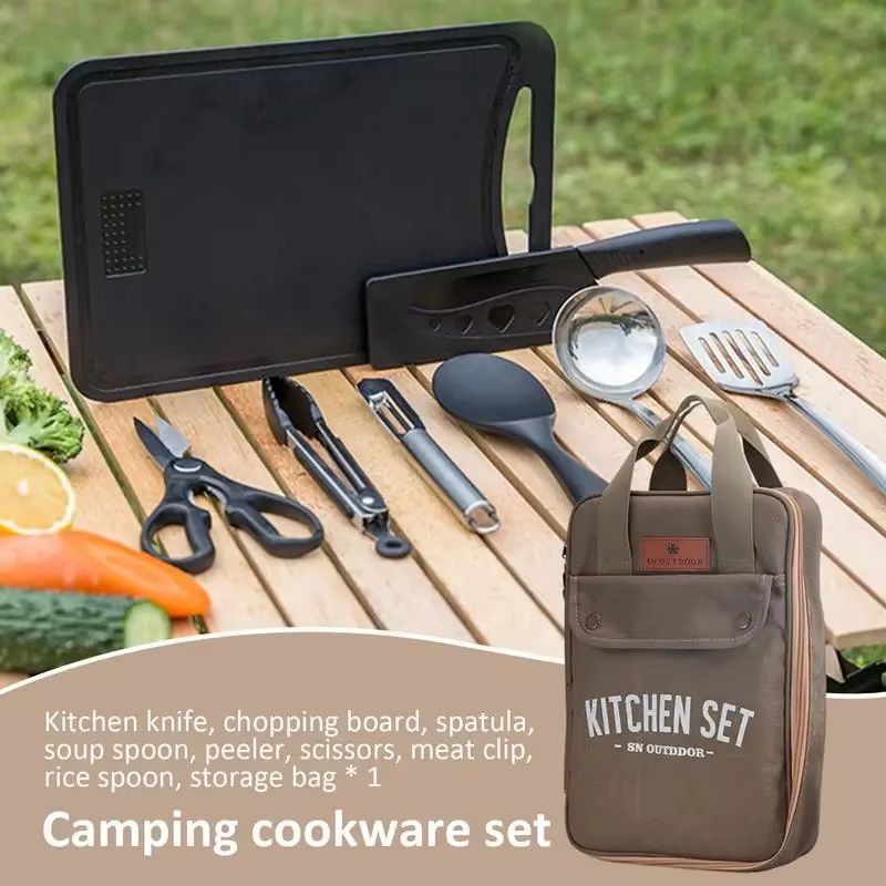 8pcs Camping Kitchen Cookware  - Outdoor Camping Kitchen Table recension och pris