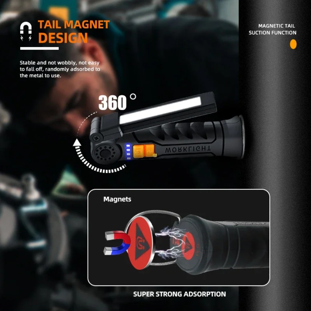 Portable COB LED Flashlight US - Outdoor Camping Lampe recension och pris