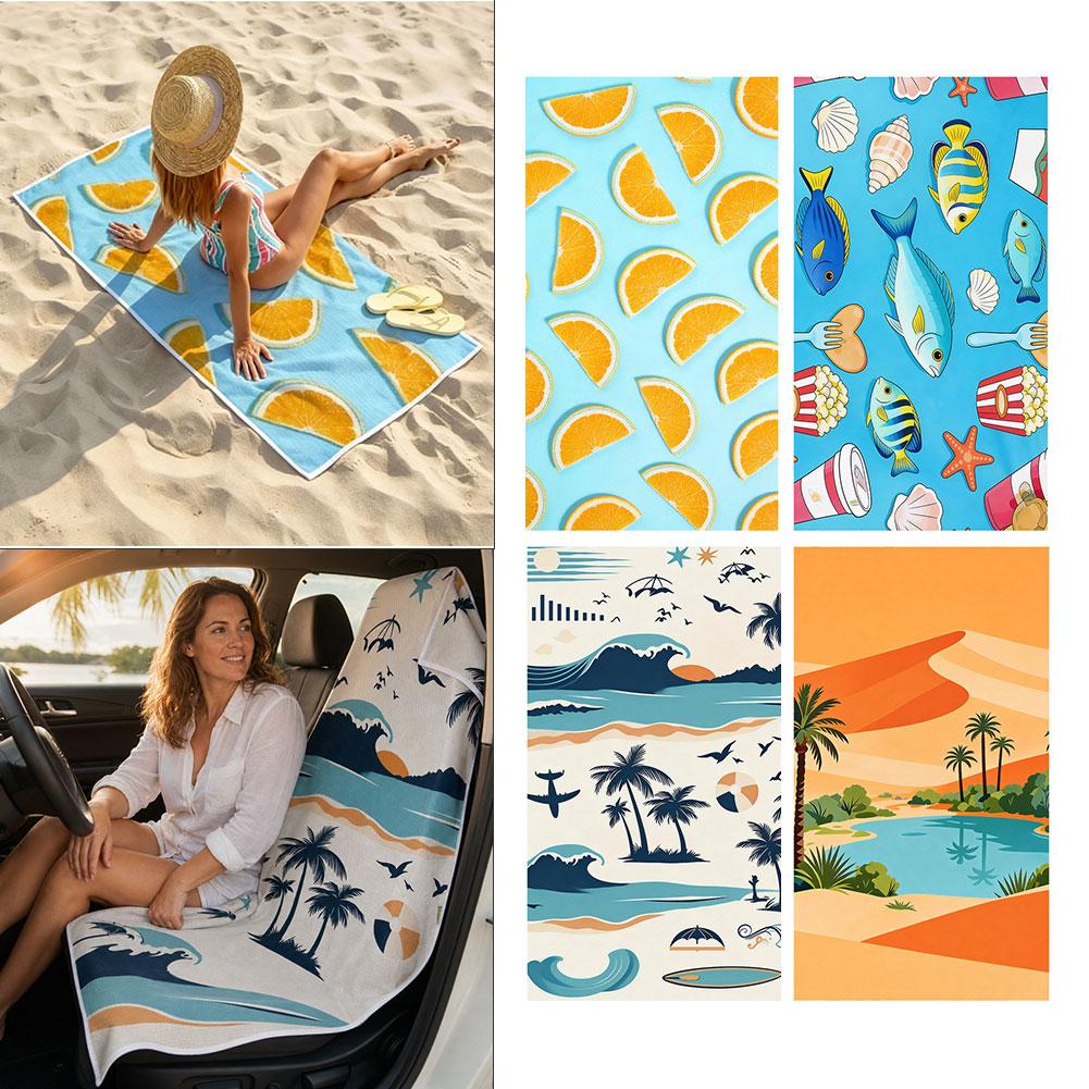 2‑in‑1 Beach Towel Car Seat Co - Outdoor Camping Carpet recension och pris