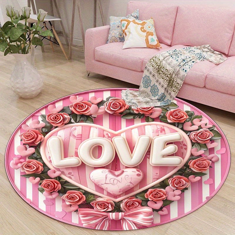 Floral Couple Round Mat, Non-S - Outdoor Camping Decor Ideas recension och pris