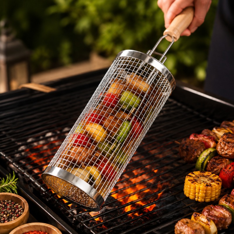 Round Barbecue Grill Basket Se - Outdoor Camping Youtube recension och pris