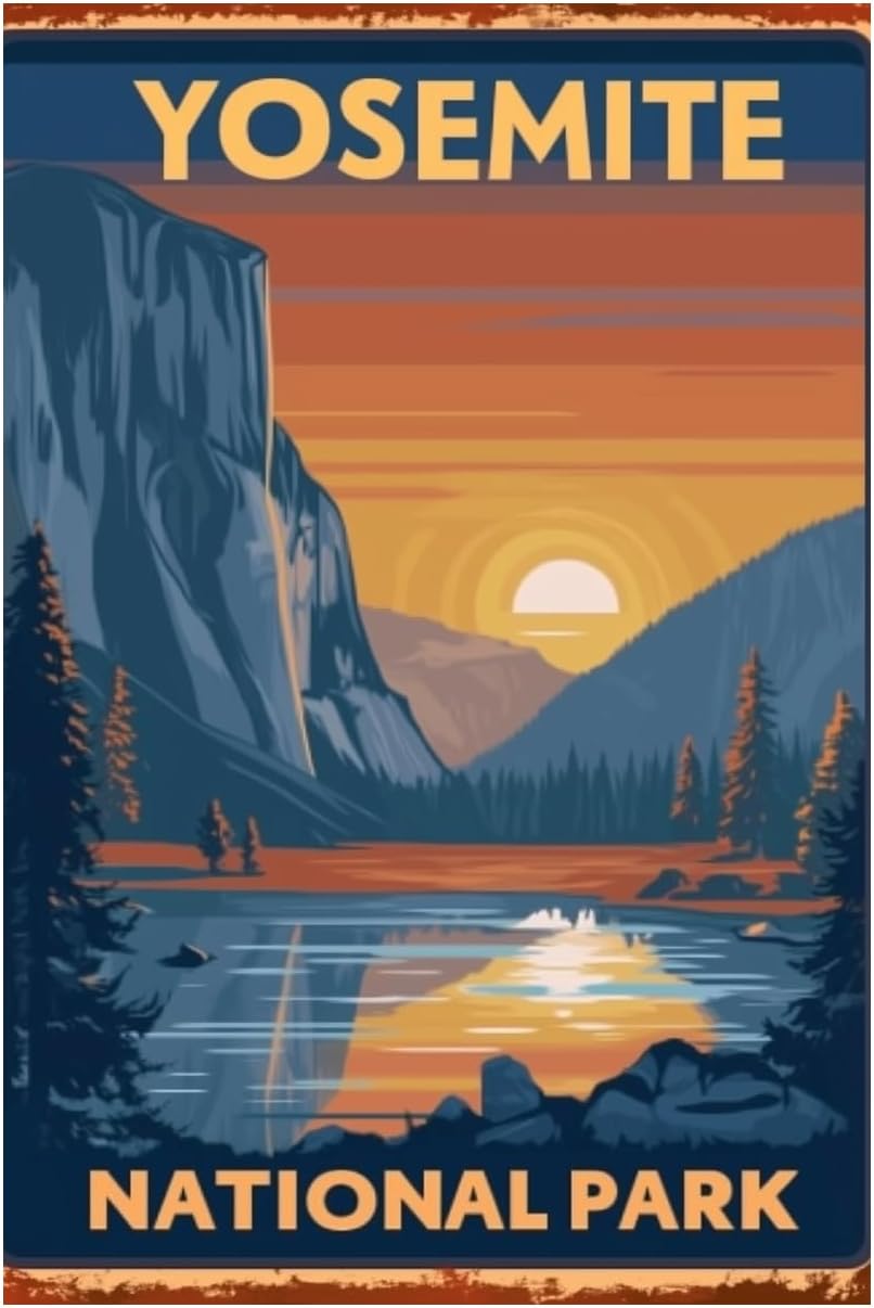 Hiking-Camping Metal-Sign Wall - Outdoor Camping Yosemite recension och pris