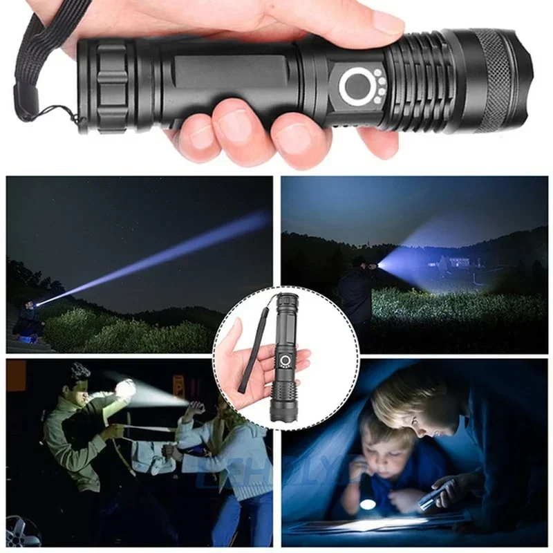 High Power XHP70 Led Flashligh - Outdoor Camping Lampe recension och pris